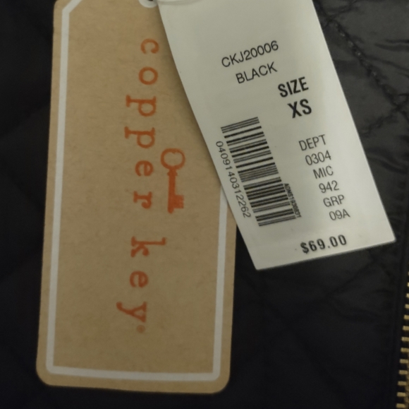 NWT Copper Key quilted black coat with detachable hood - Picture 7 of 9